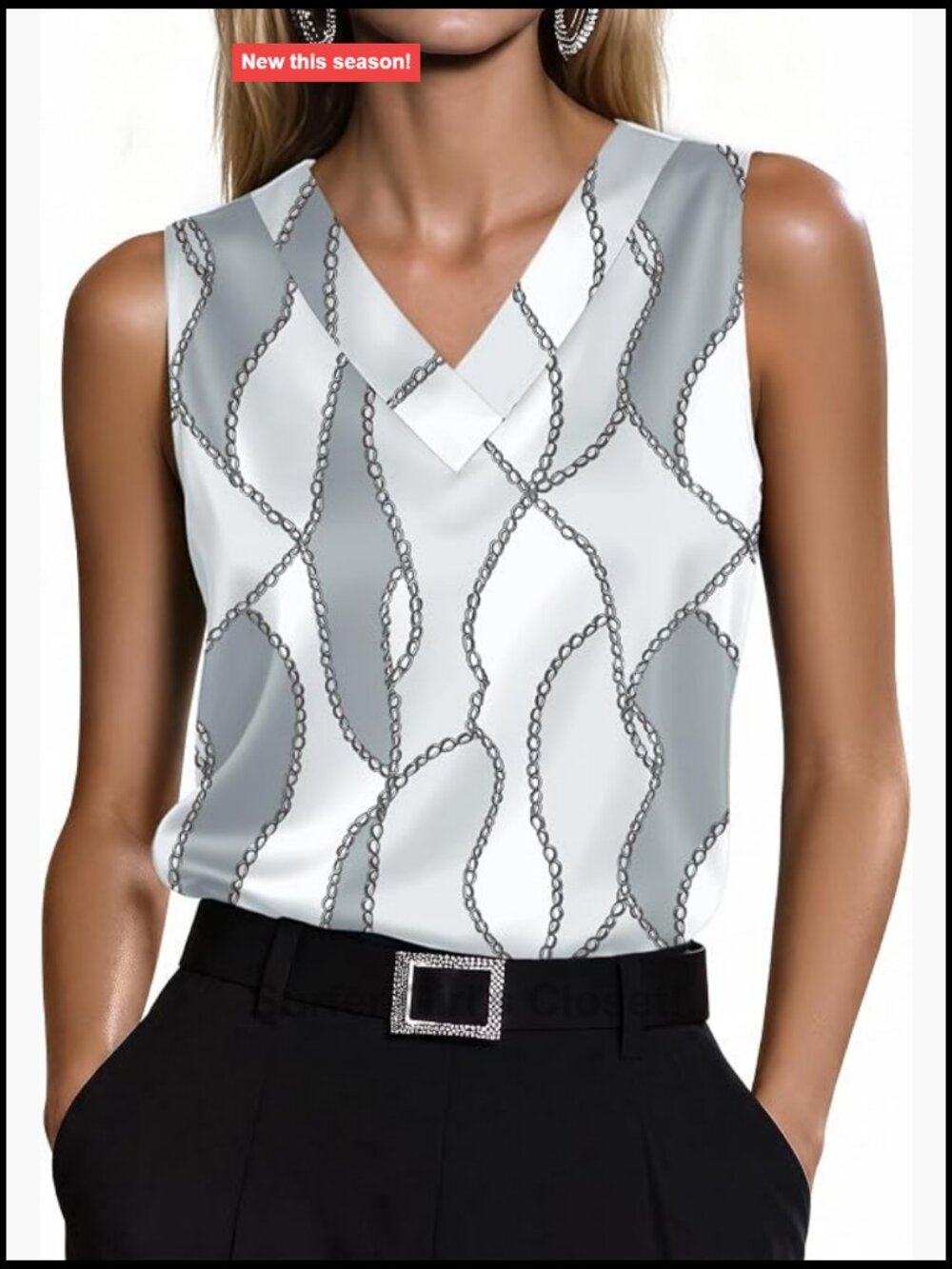 Satin Silk Tank Tops V Neck Camisoles Sleeveless Blouses Women's